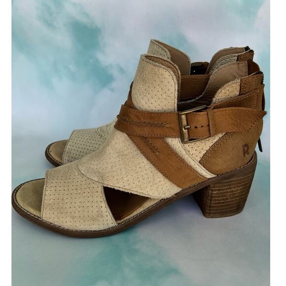 Roan Bed Stü Natali Peep Toe Booties - Size 9.5, Genuine Leather, 3" Heels - Picture 2 of 5